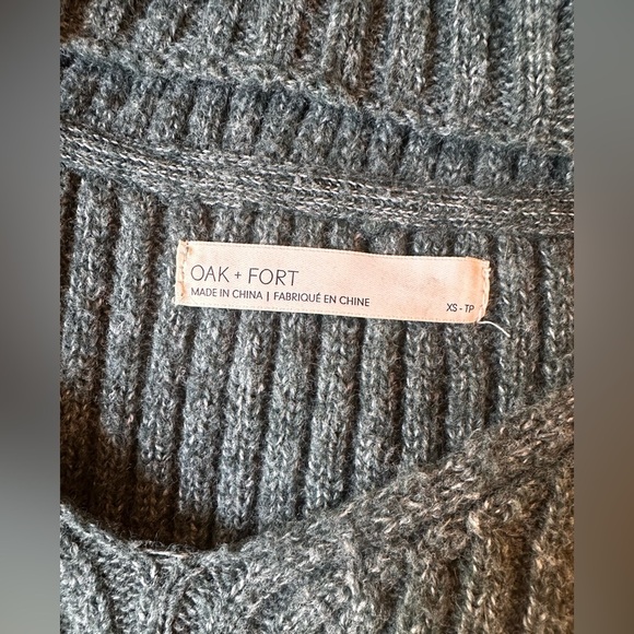 Oak + Fort Cut Out Turtleneck Sweater Off the Shoulder - Picture 7 of 7